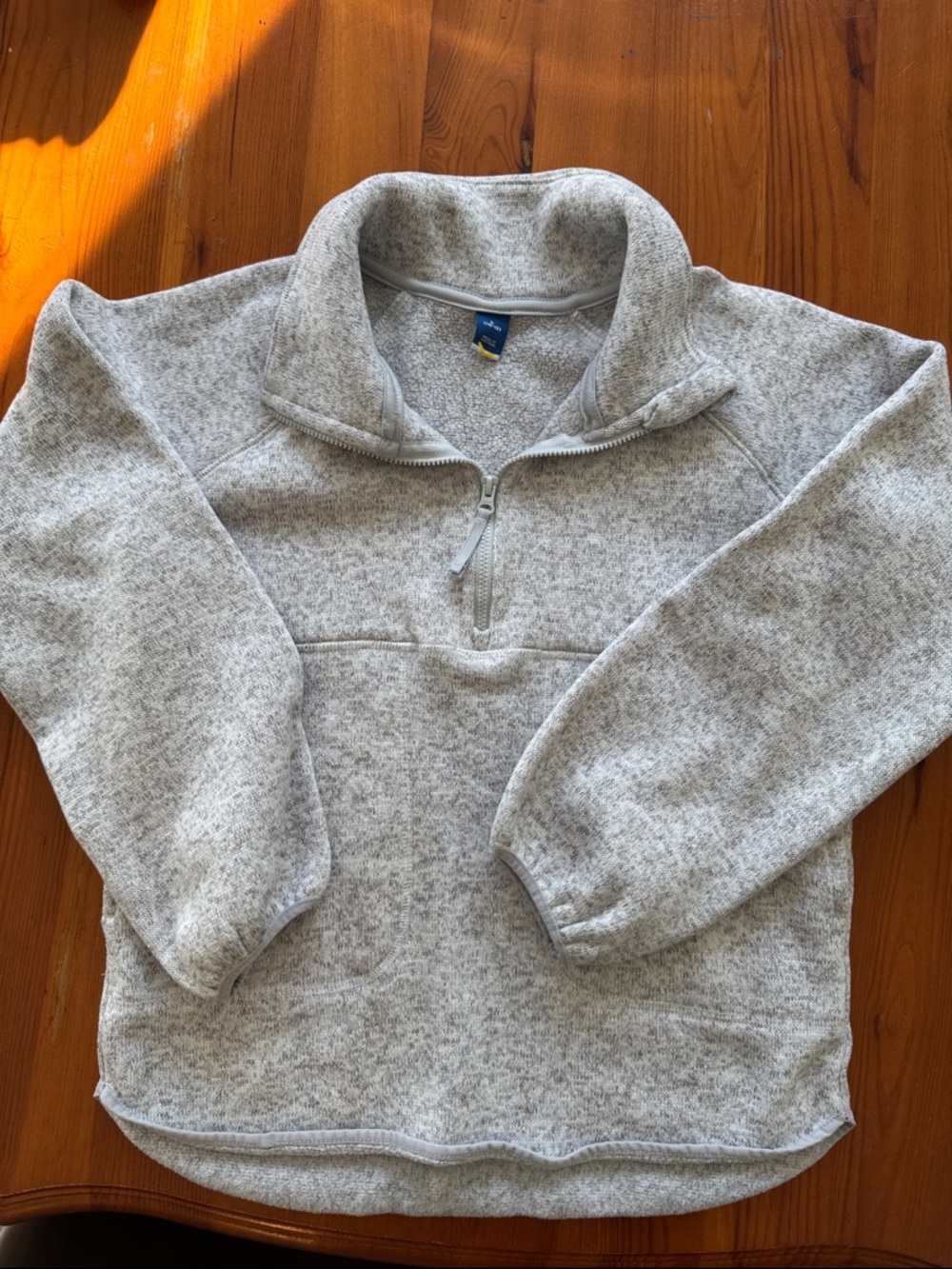 Old Navy Kids Half-Zip Pullover Sweater in Light Gray Heather